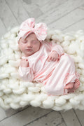 Infant Girls White and Pink Bow Baby Gown