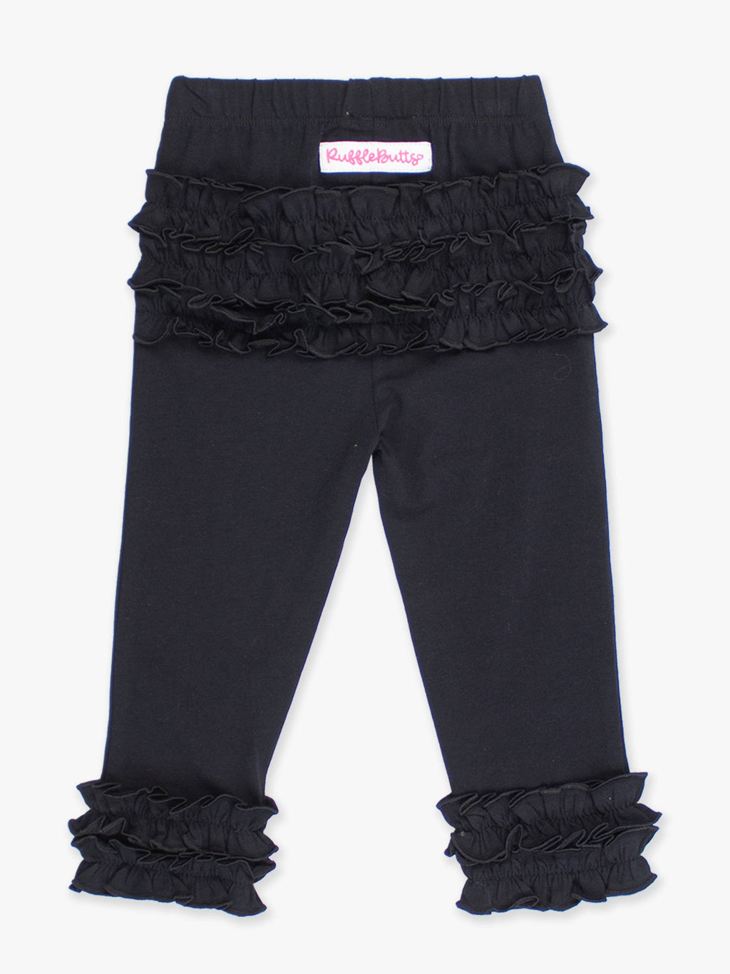 Girls Black Ruffle Leggings