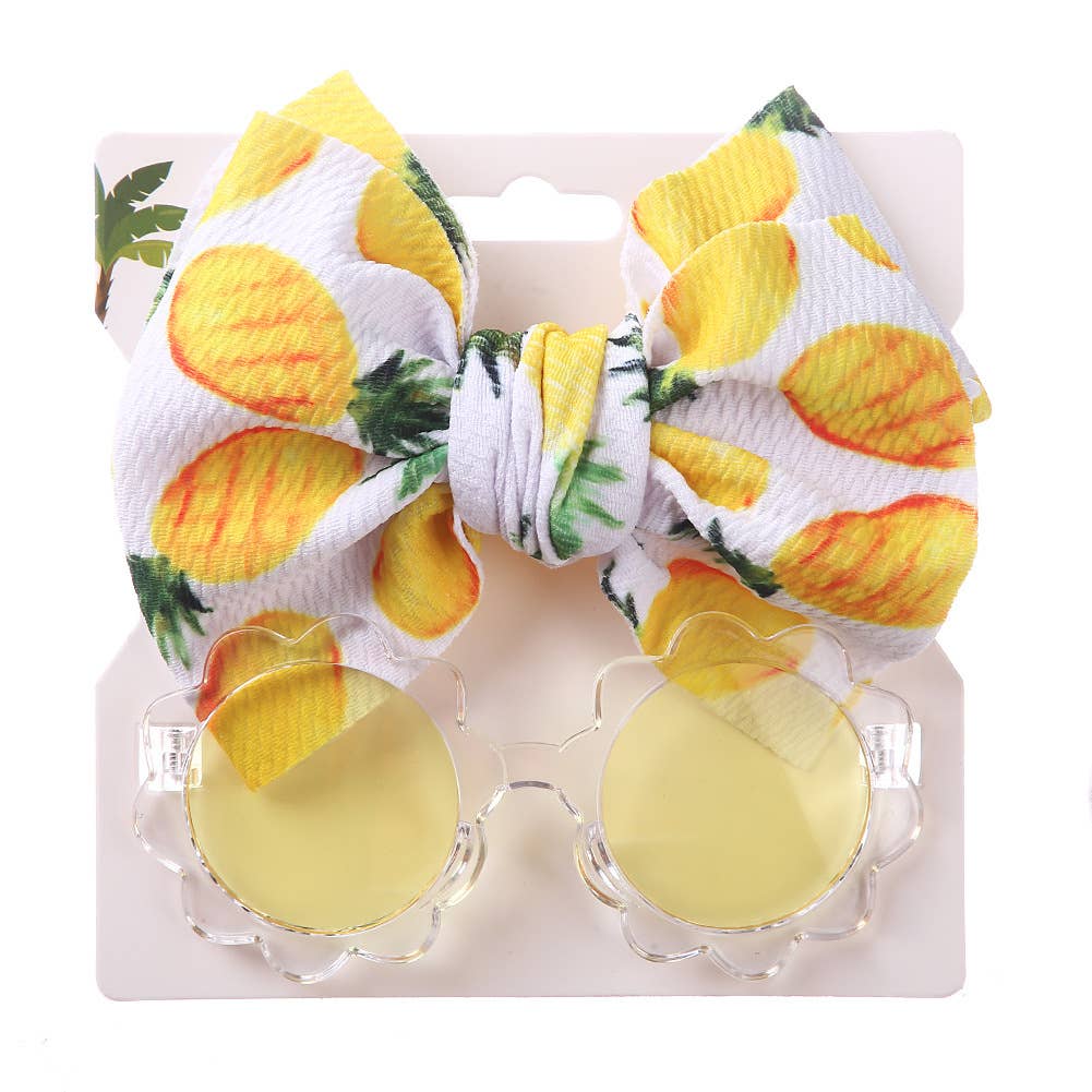 Baby Girl  Sunglasses and floral Headband 2pcs Set