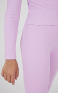 Girls Seamless Cable Knit Textured Leggings fair orchid color