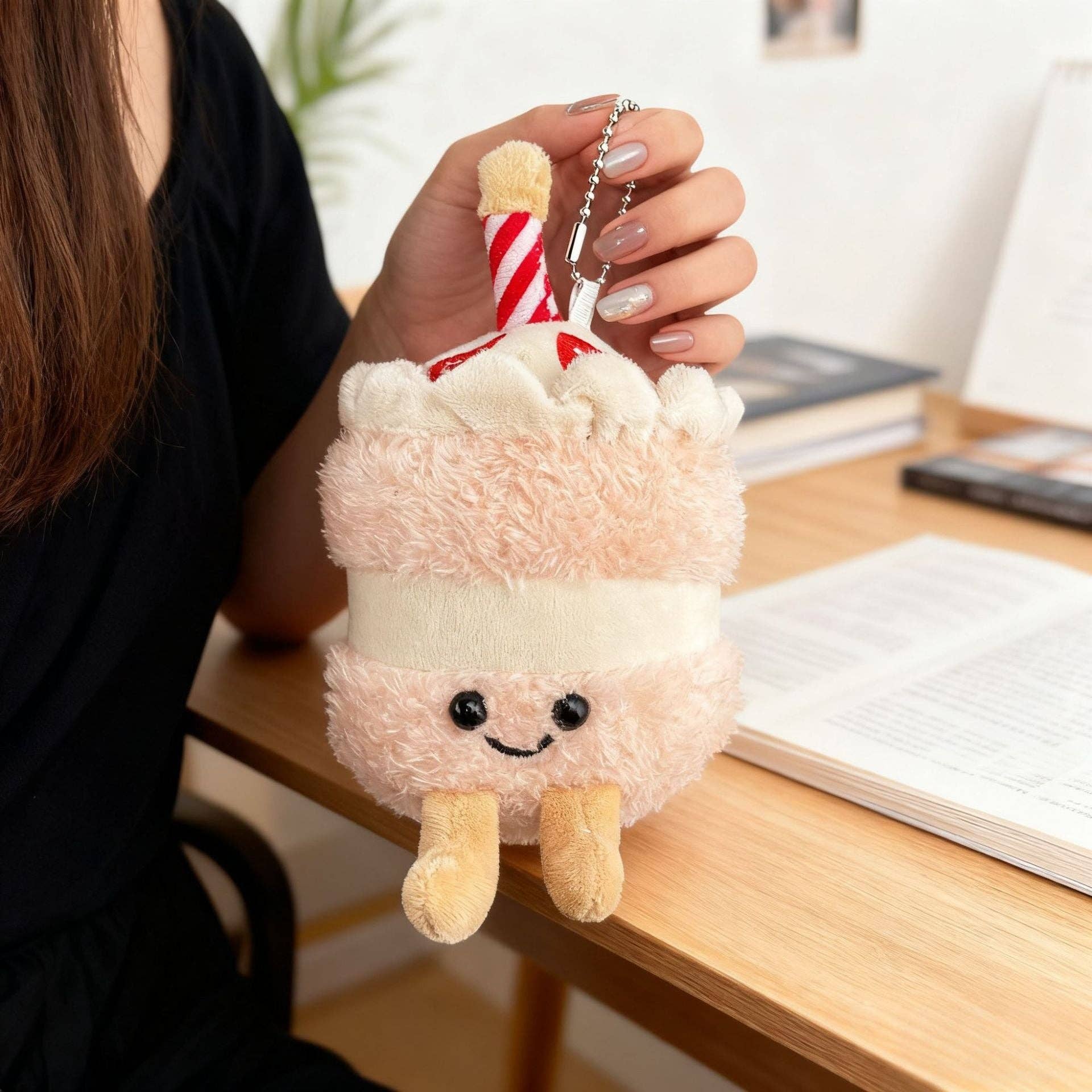 Jellycat Style Cute Food Plush Keychain Fruit Cake Charm
