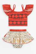 Tribal Flounce Tankini Swimsuit 2pcs Girl Swimwear Set