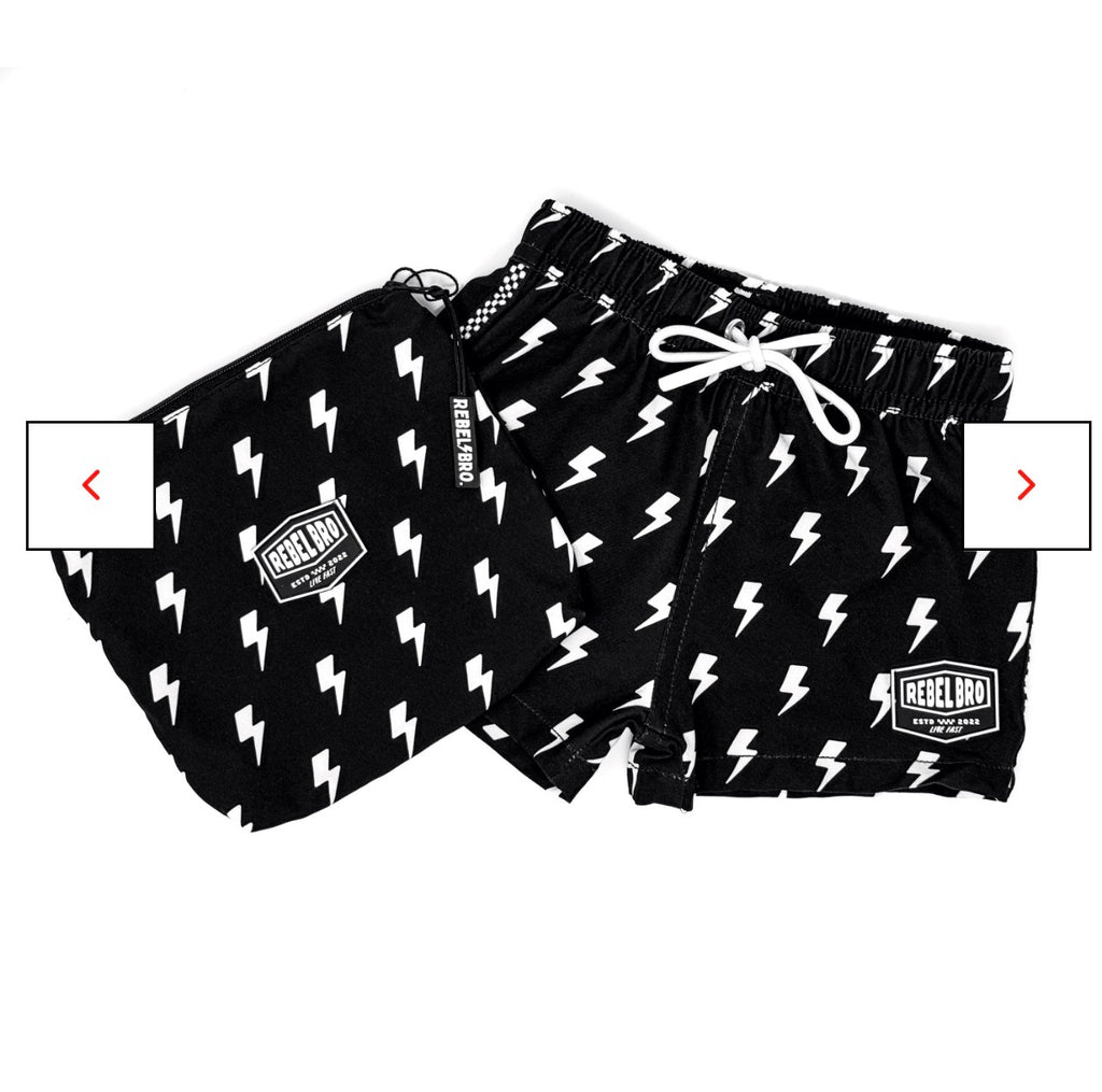 Rebel bro swim shorts w/ wet bag