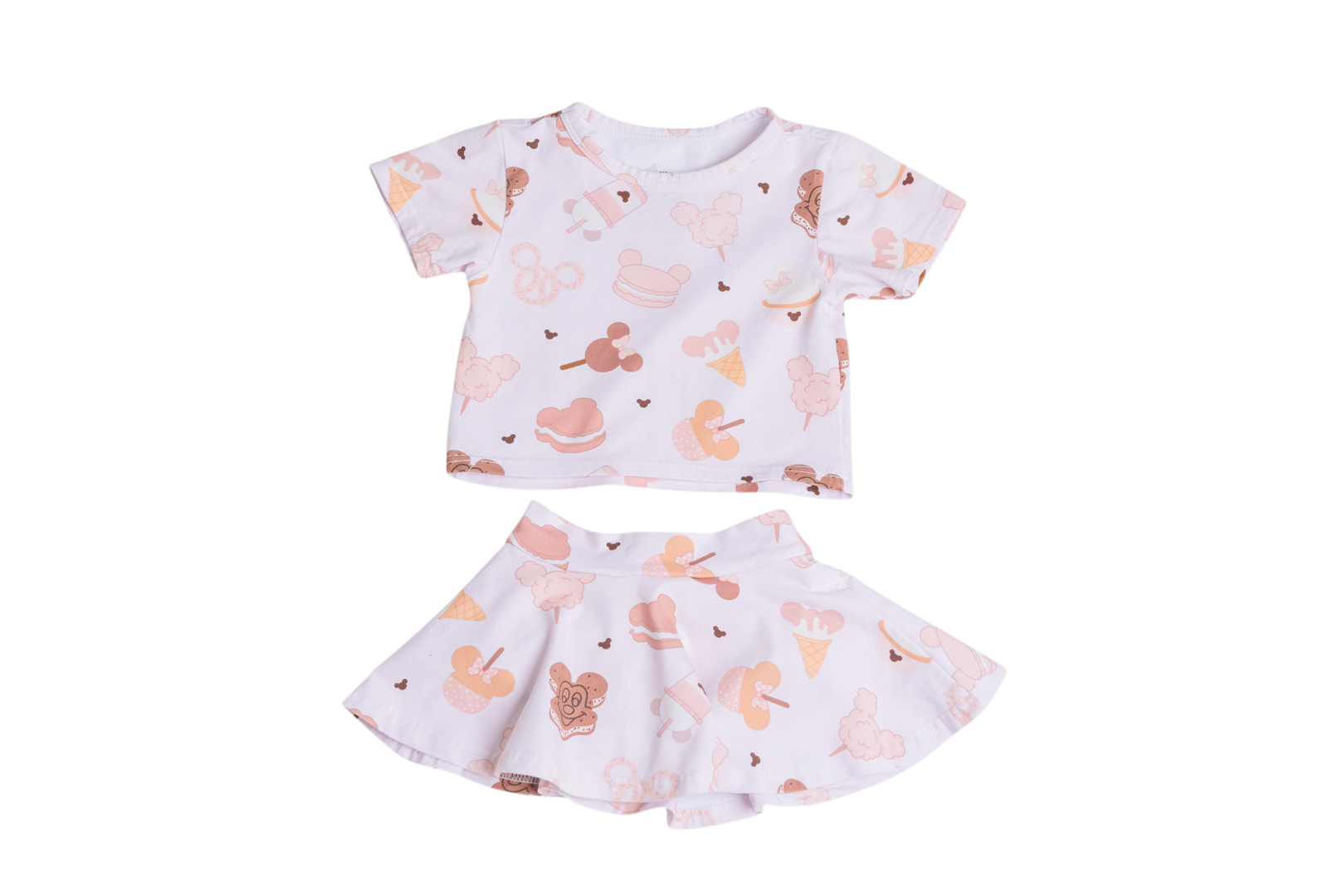 Parks Neutral Snacks Skirt Set - Soft Twirl Skirt & Top