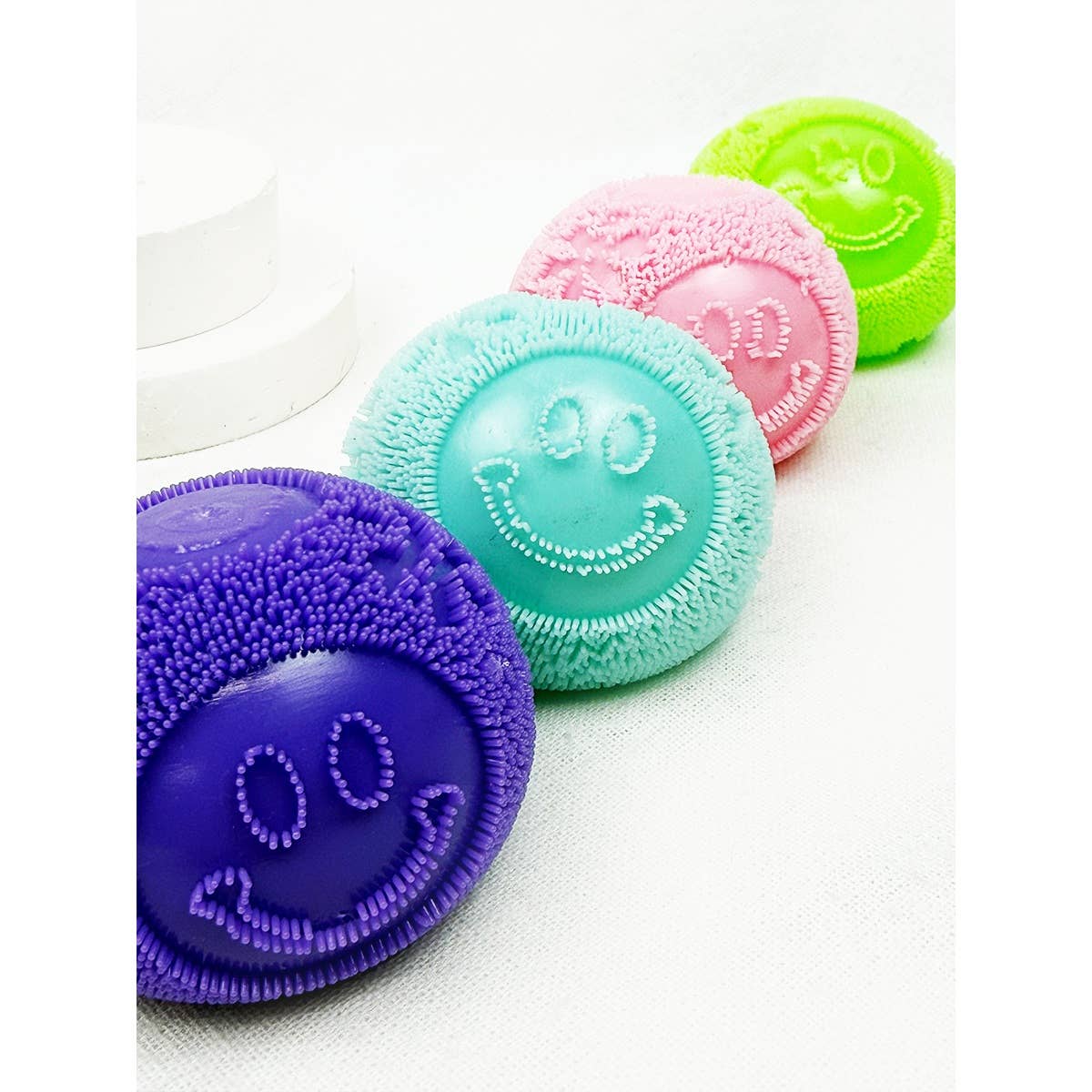 Super soft fuzzy smile face stress ball