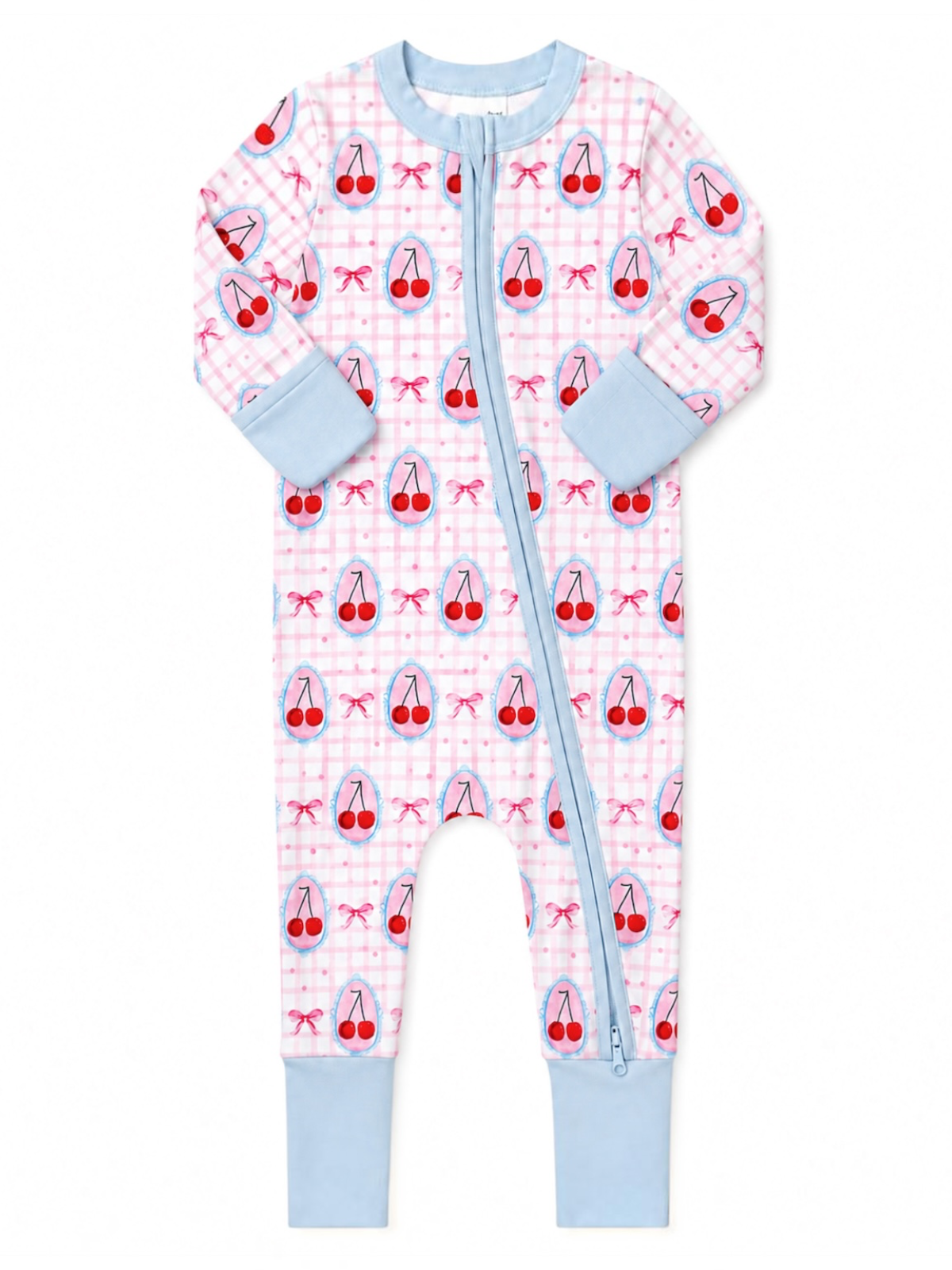 2-Way Zip Romper, Coquette Cherries