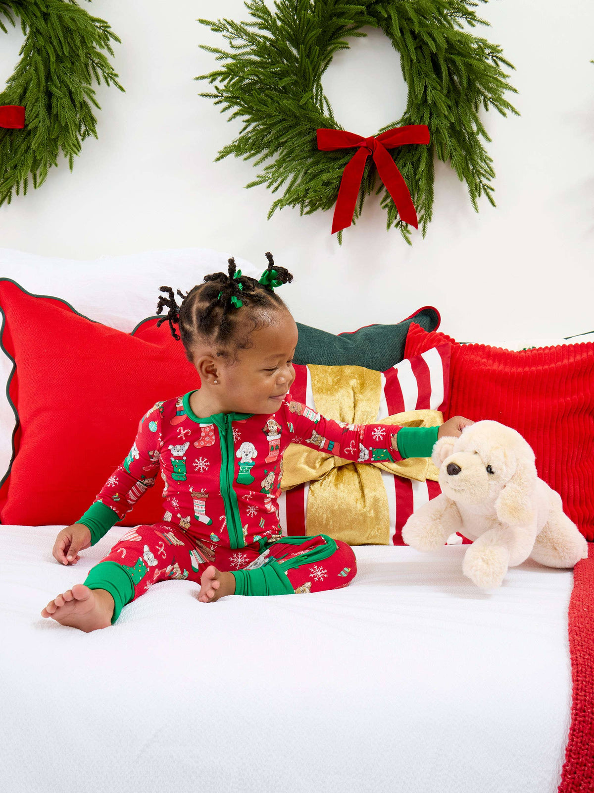 SoftSnooze™ Baby Bamboo Viscose Christmas Stocking Puppers Convertible One Piece Footie Pajama