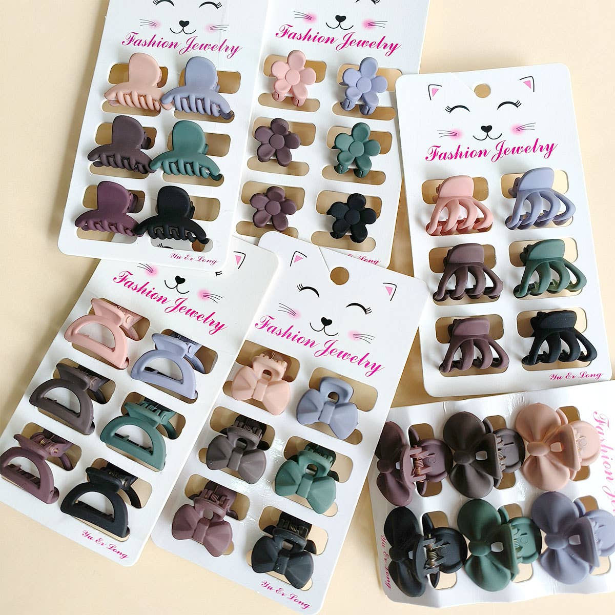 Set of 6 Small Claw Hair Clips, Simple & Chic_CWAHA0386
