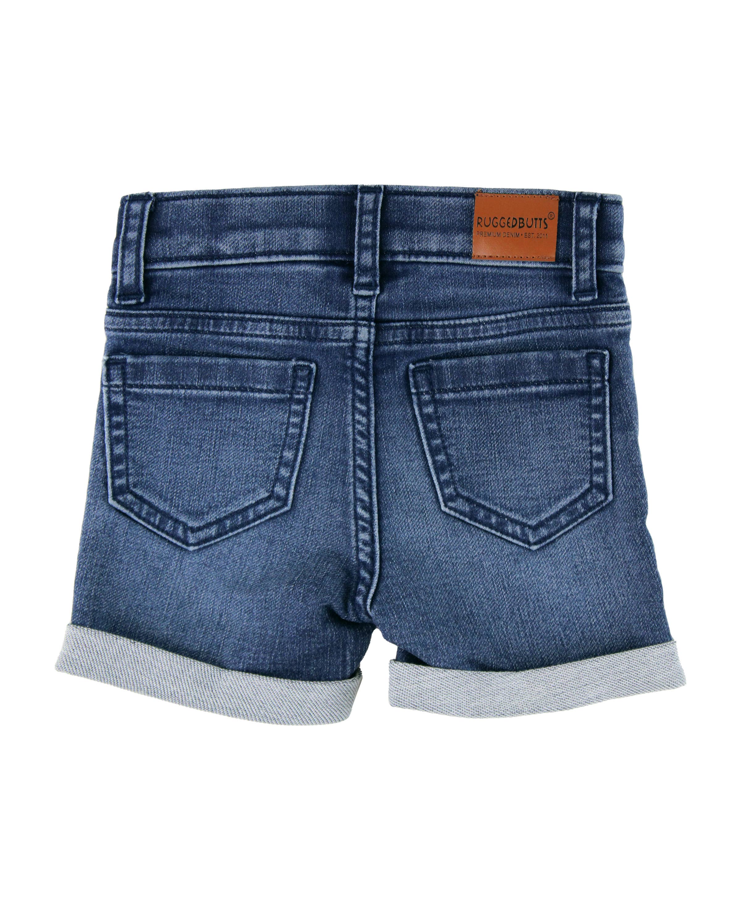 Boys Medium Wash Denim Stretch Denim Shorts