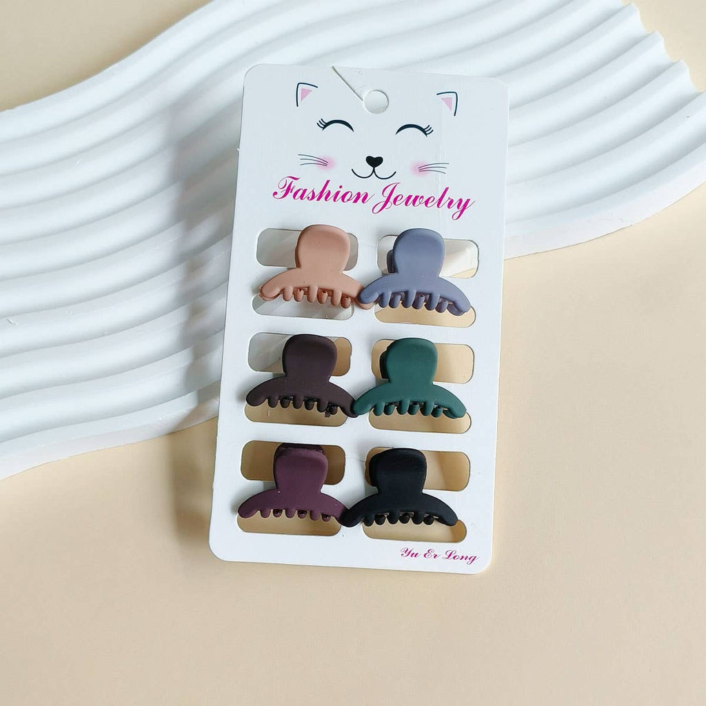 Set of 6 Small Claw Hair Clips, Simple & Chic_CWAHA0386
