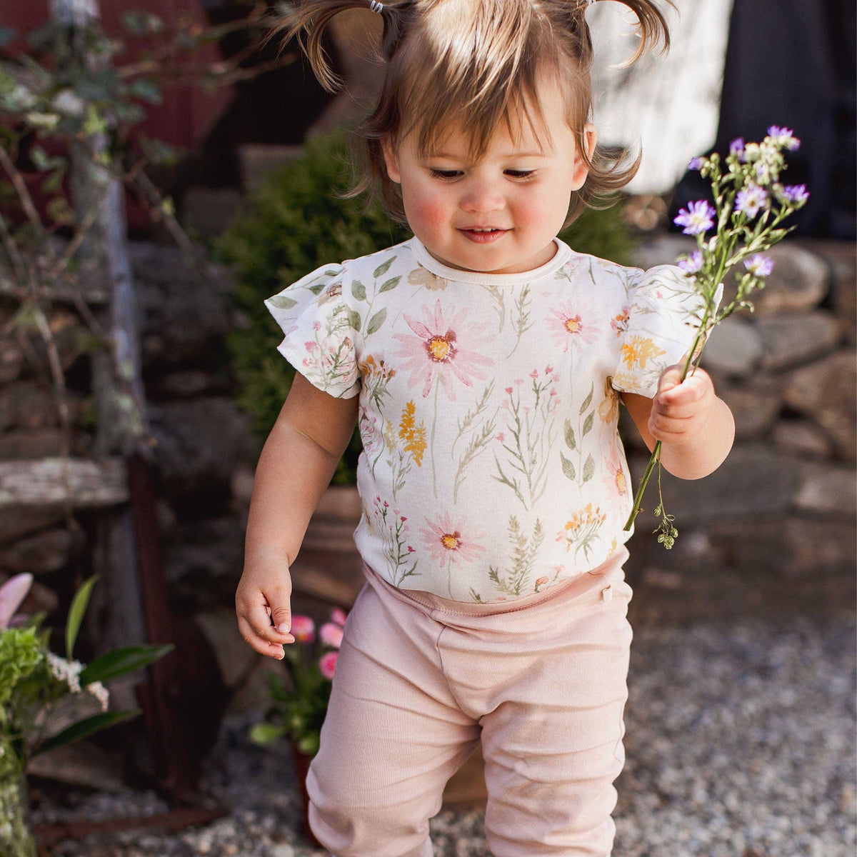 Wild Floral Baby Girl Jacket, Bodysuit & Pant 3 Piece Set