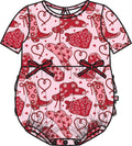 Baby Girls Lasso Love Knit Short Sleeve Bow Bubble Romper