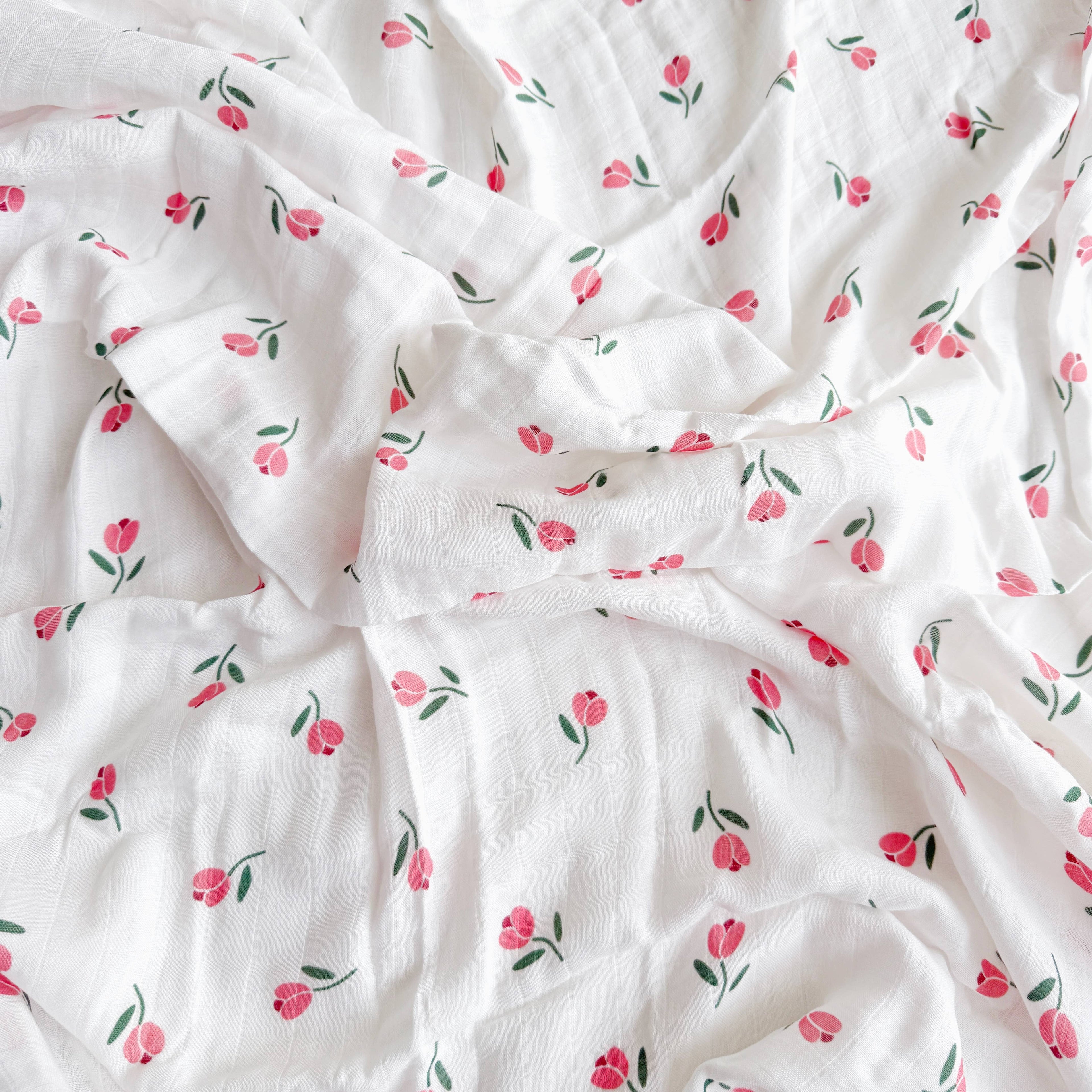 Bamboo Muslin Swaddle Blanket (Tulip)