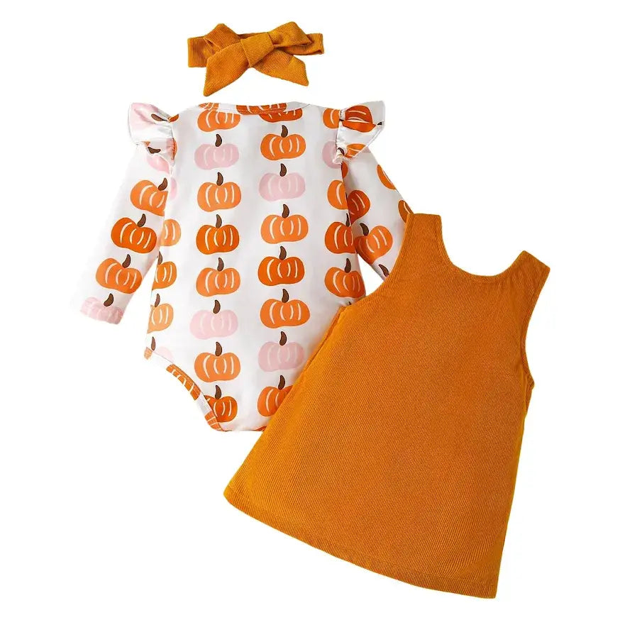 Pumpkin Harvest 3-Piece Baby Dress Outfit