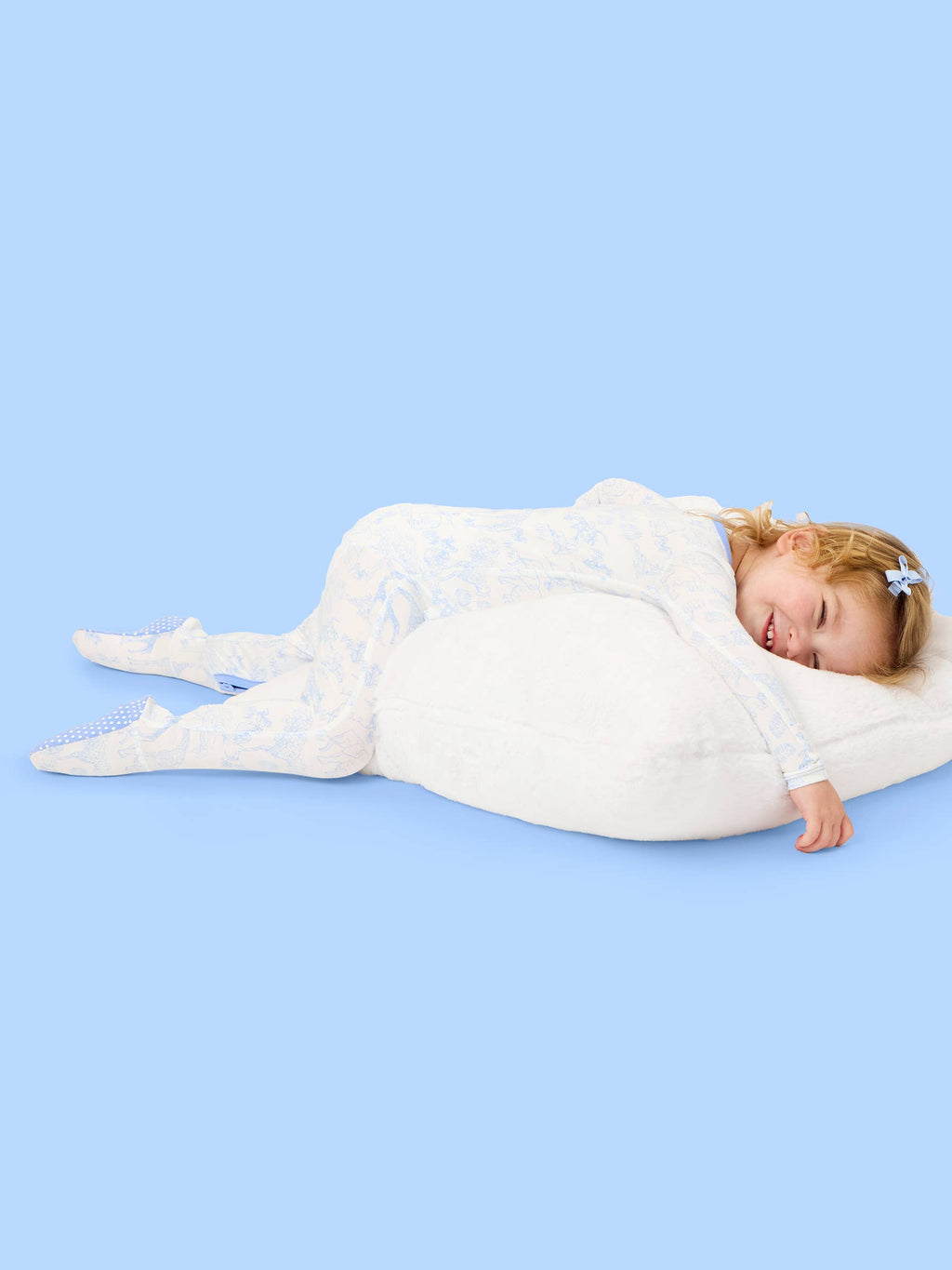 SoftSnooze™ Baby Cotton Modal Periwinkle Blue Safari Toile Footed One Piece Pajama