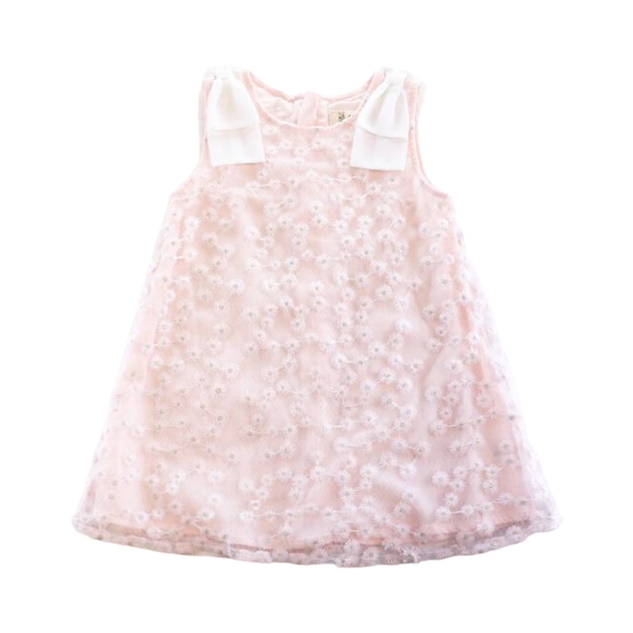 S50 13038  Floral Embroidered Sheer Dress