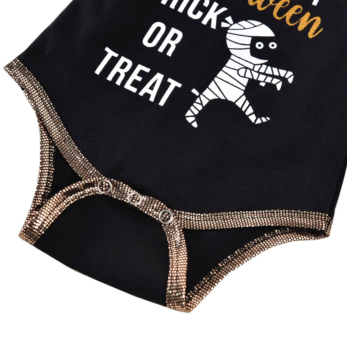 Black Halloween Mummy 3pcs Baby Outfit
