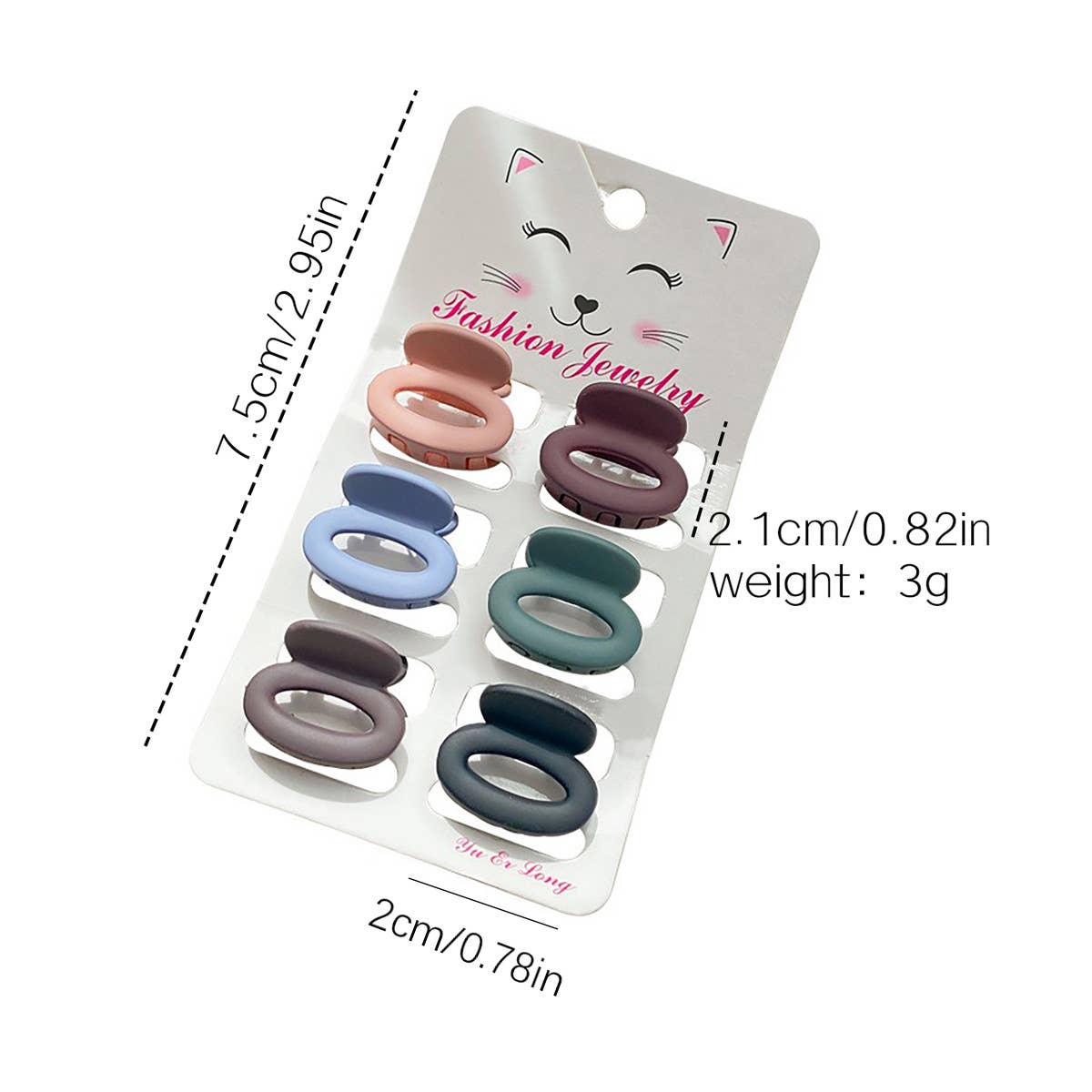 Set of 6 Small Claw Hair Clips, Simple & Chic_CWAHA0386