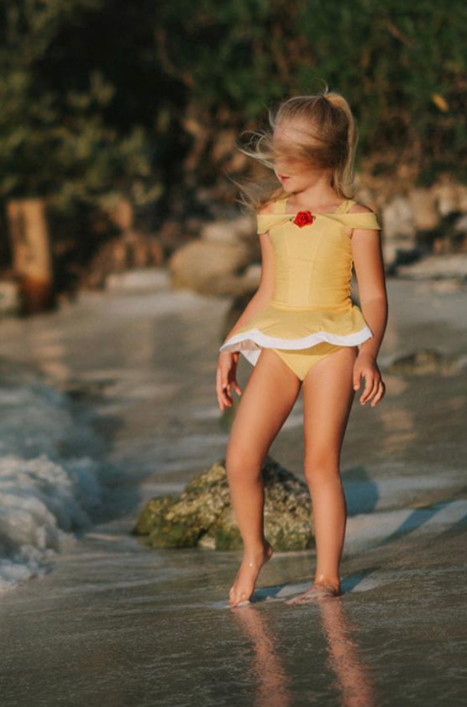 Red Rose Princess 2pc. Swim Suit Girls 