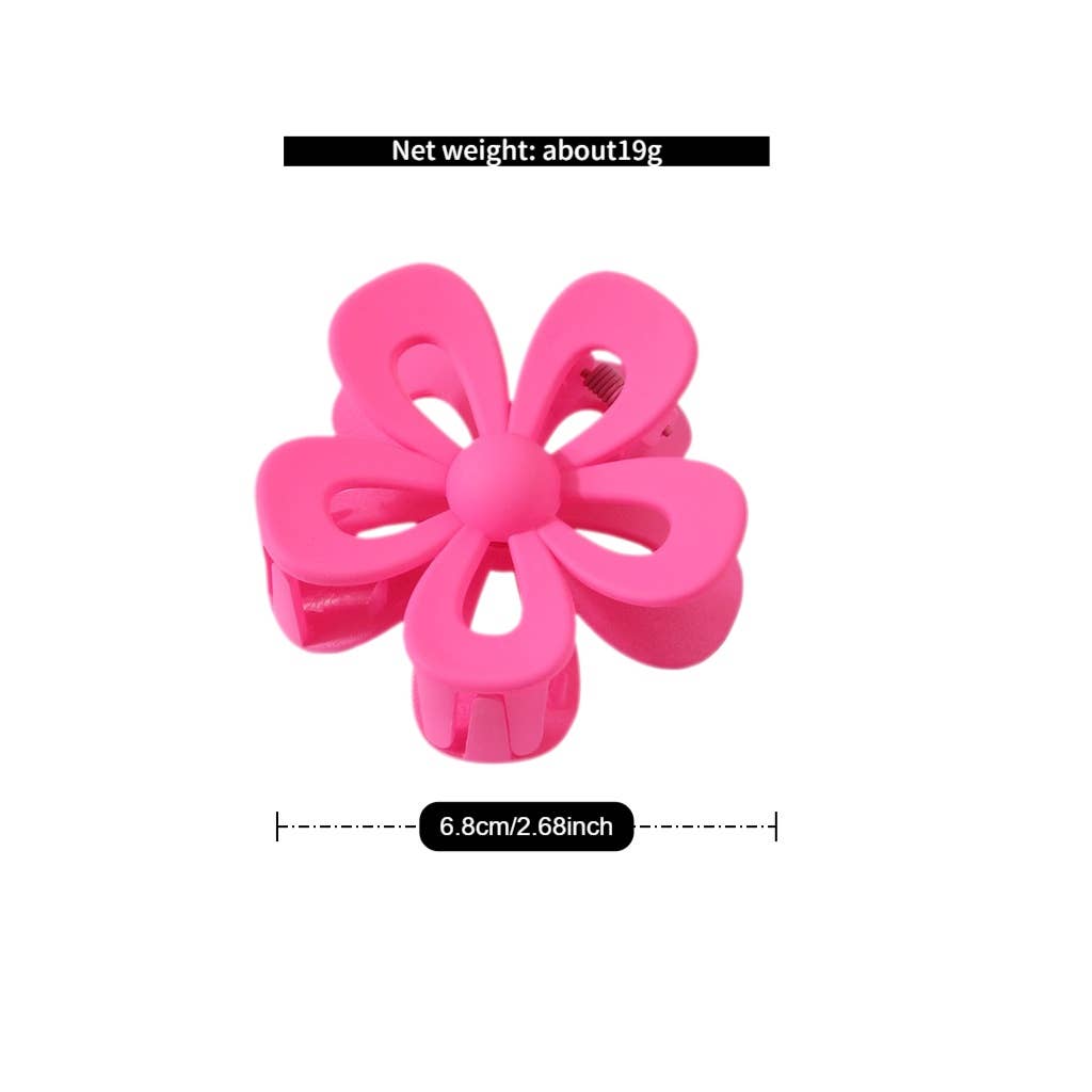 Matte Acrylic Flower Hair Claw Clip for Women_CWAHA07298