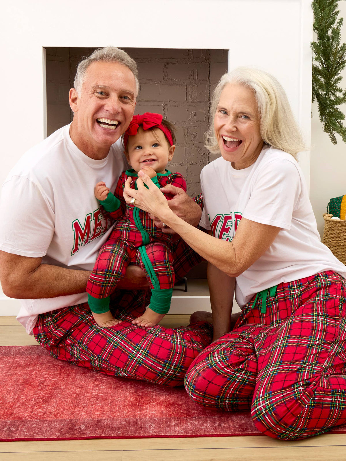 SoftSnooze™ Baby Bamboo Viscose Red Nicholas Plaid Convertible One Piece Footie Pajama