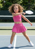 Girls Bright Pink Athletic Pleated Skirt Active Sport Set