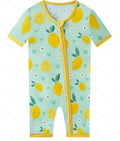 Posh TOT Lemon Squeeze Bamboo Shorty Romper