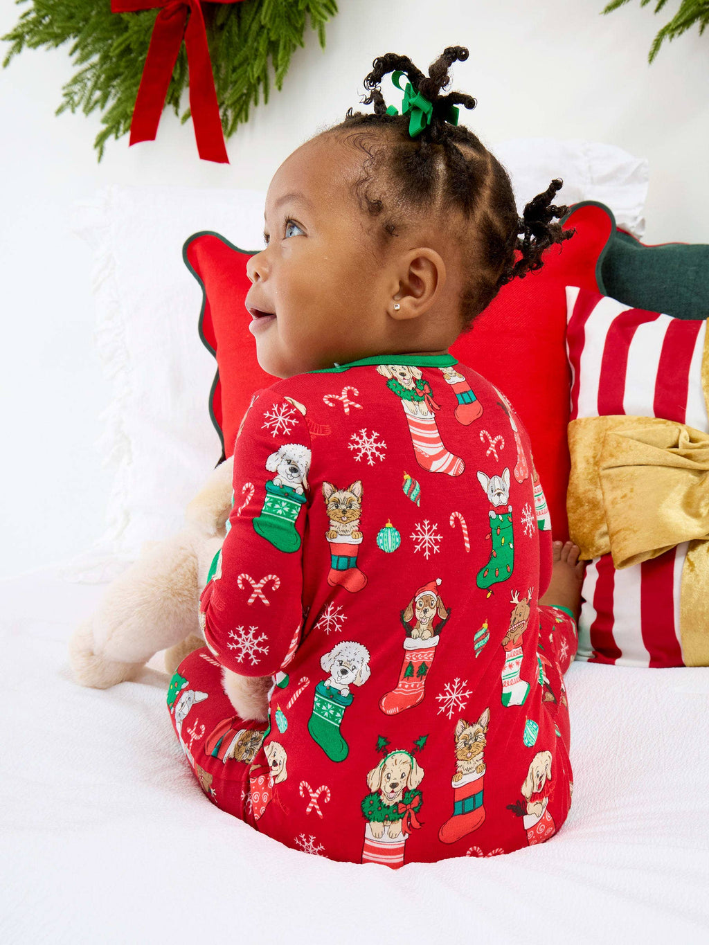 SoftSnooze™ Baby Bamboo Viscose Christmas Stocking Puppers Convertible One Piece Footie Pajama