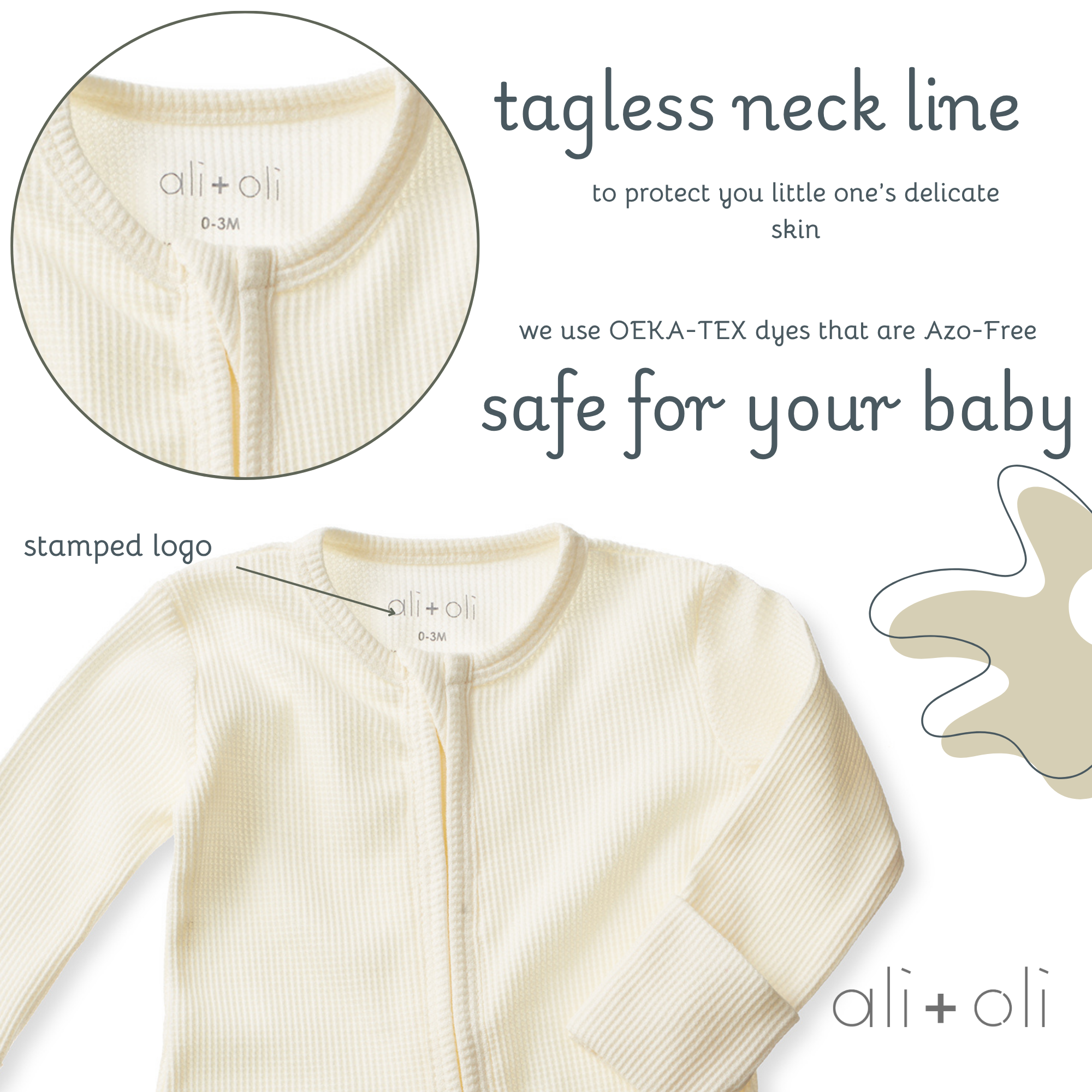 Baby Footie 2-Way Zipper – Organic Cotton Waffle Knit