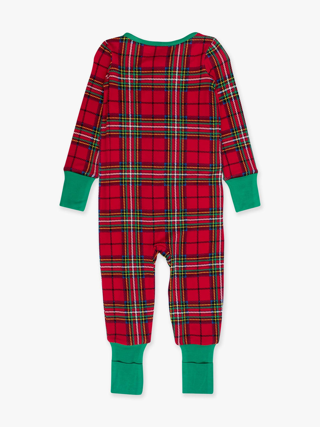 SoftSnooze™ Baby Bamboo Viscose Red Nicholas Plaid Convertible One Piece Footie Pajama