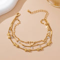 Crystal Drop Heart Bow Charm Multilayer Bracelet | 80B1594