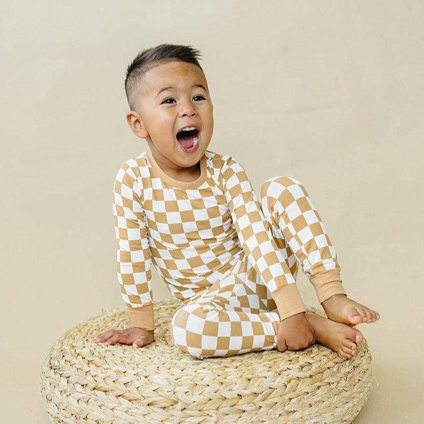 Golden Coast Check 2pc Bamboo Pajamas