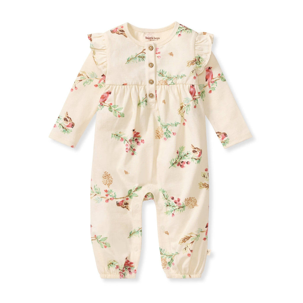Winter Birds Baby Girls Jumpsuit