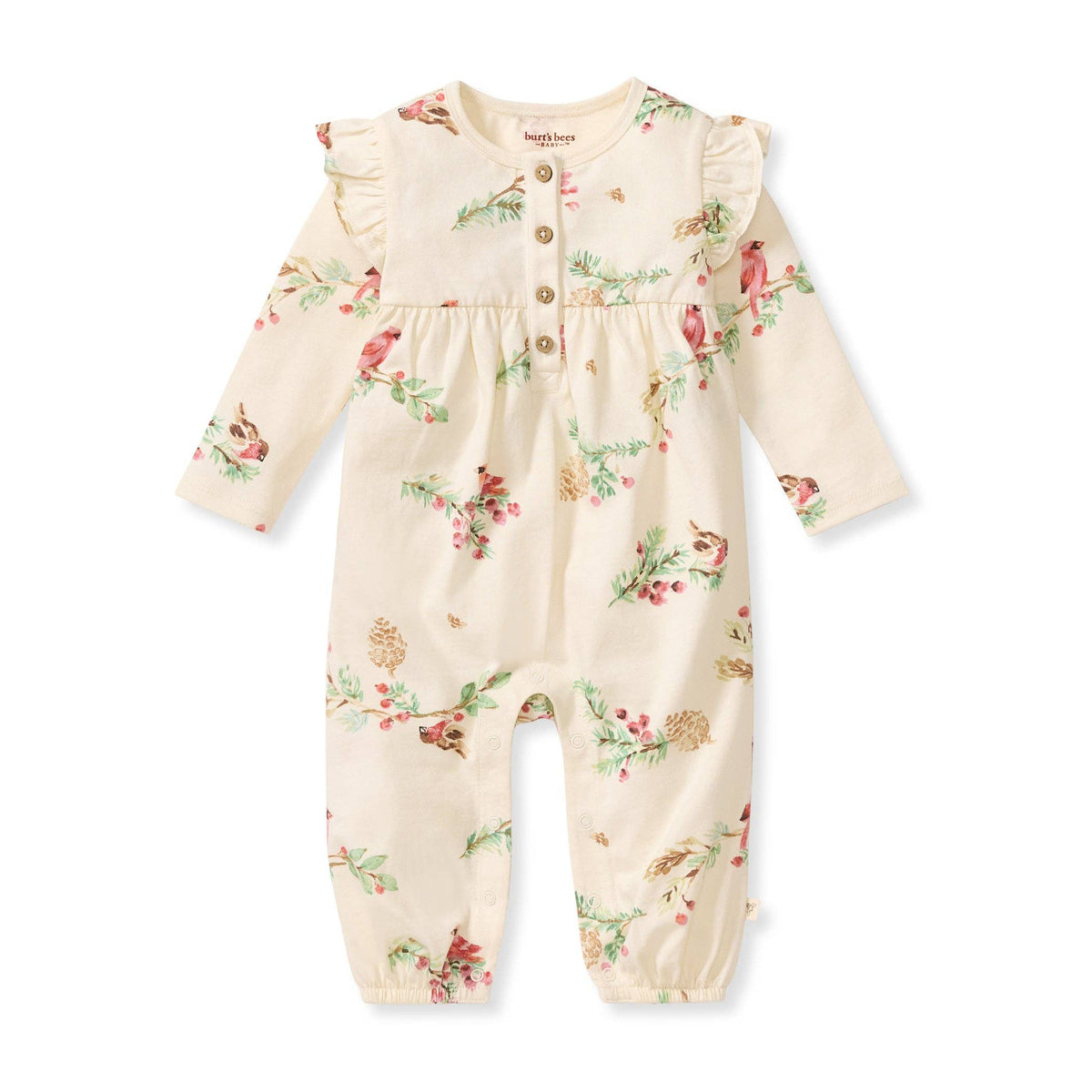 Winter Birds Baby Girls Jumpsuit