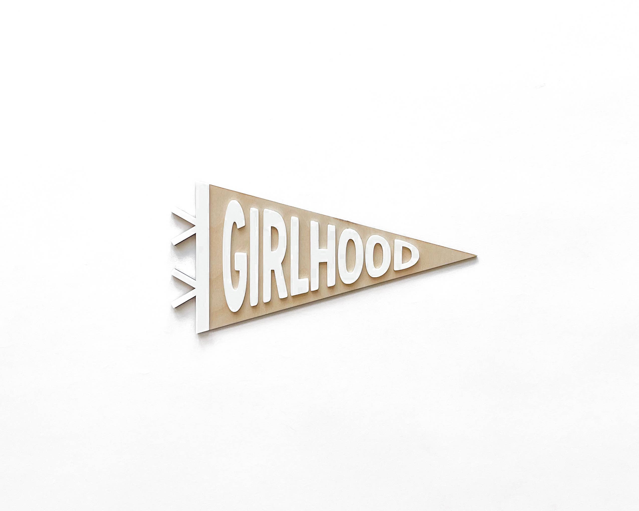 Girlhood Shelf Sign, Kids Nursery Room Decor, Baby Wall Sign
