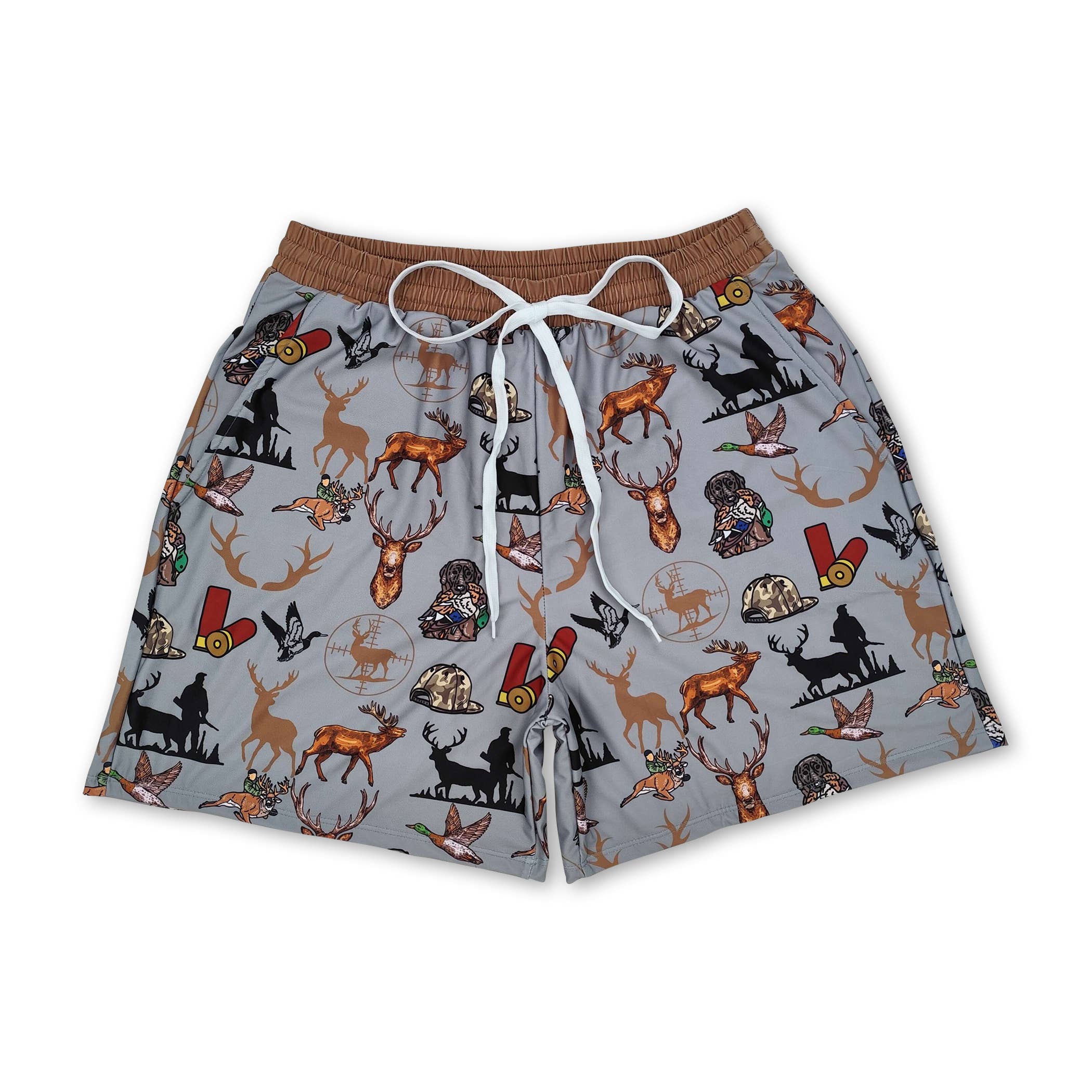 Duck deer dog kids boys summer swim trunks