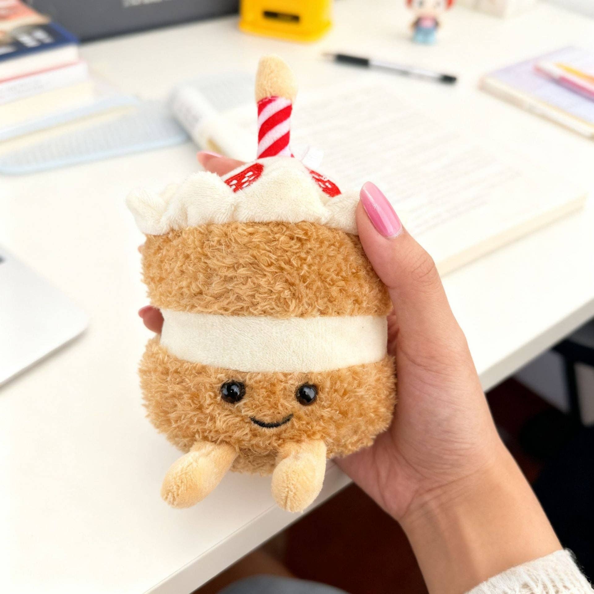 Jellycat Style Cute Food Plush Keychain Fruit Cake Charm