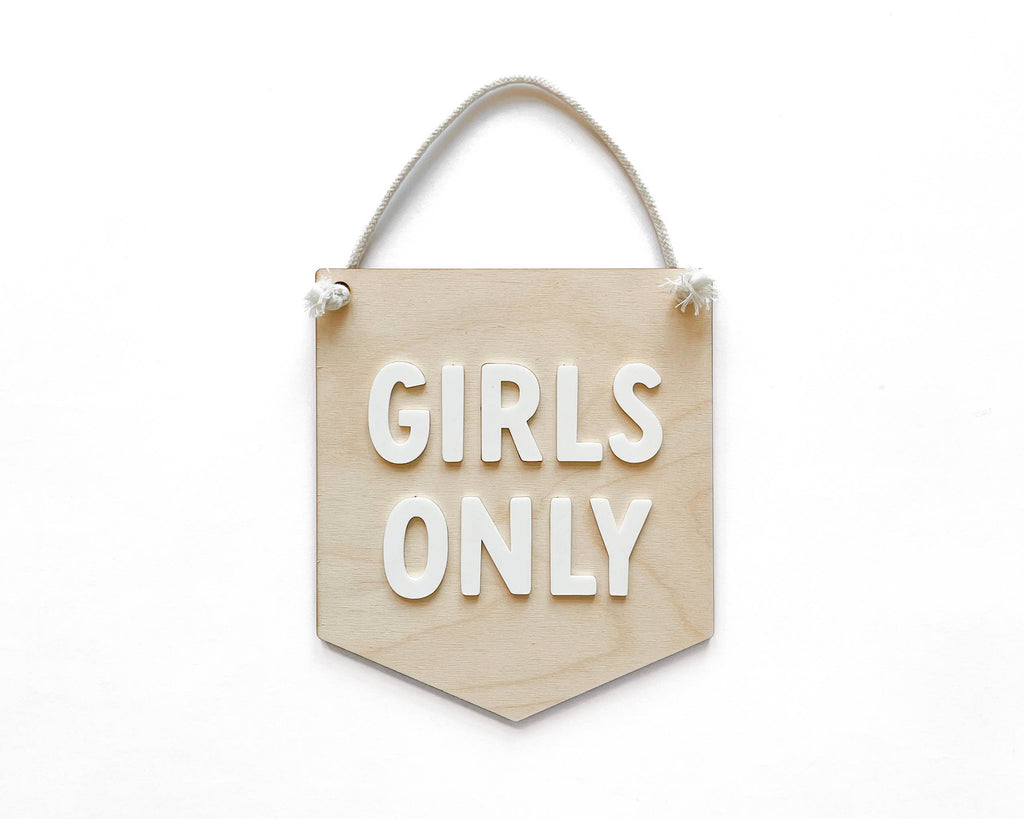 Girls Only Sign, Kids Nursery Room Decor, Baby Wall Sign