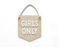 Girls Only Sign, Kids Nursery Room Decor, Baby Wall Sign