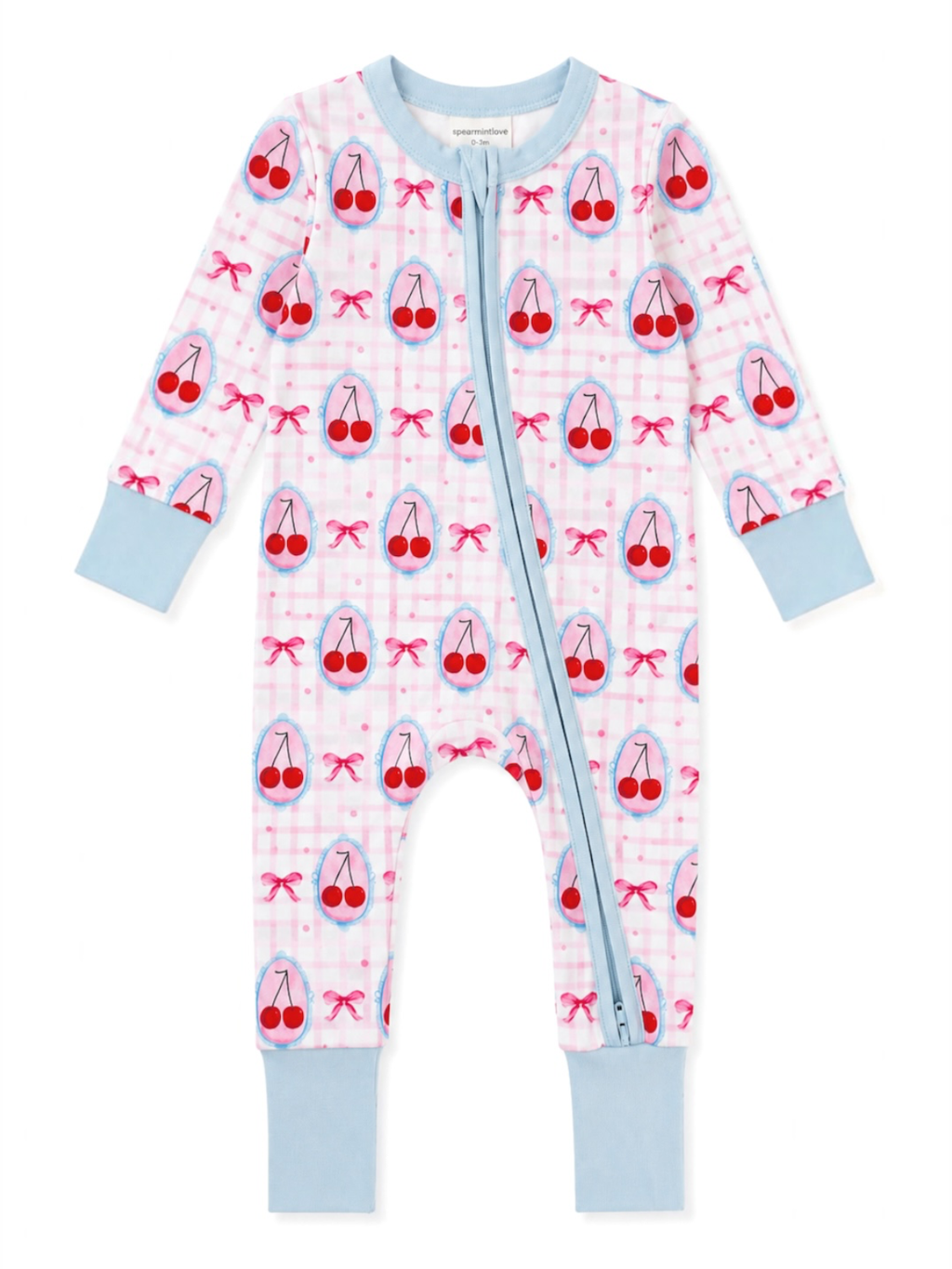 2-Way Zip Romper, Coquette Cherries