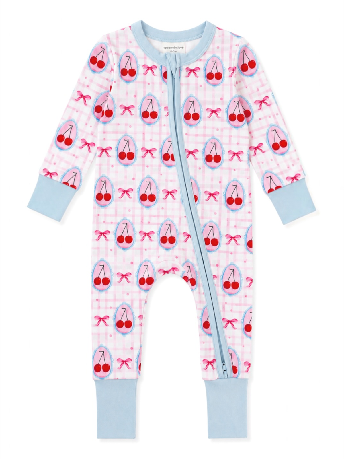 2-Way Zip Romper, Coquette Cherries