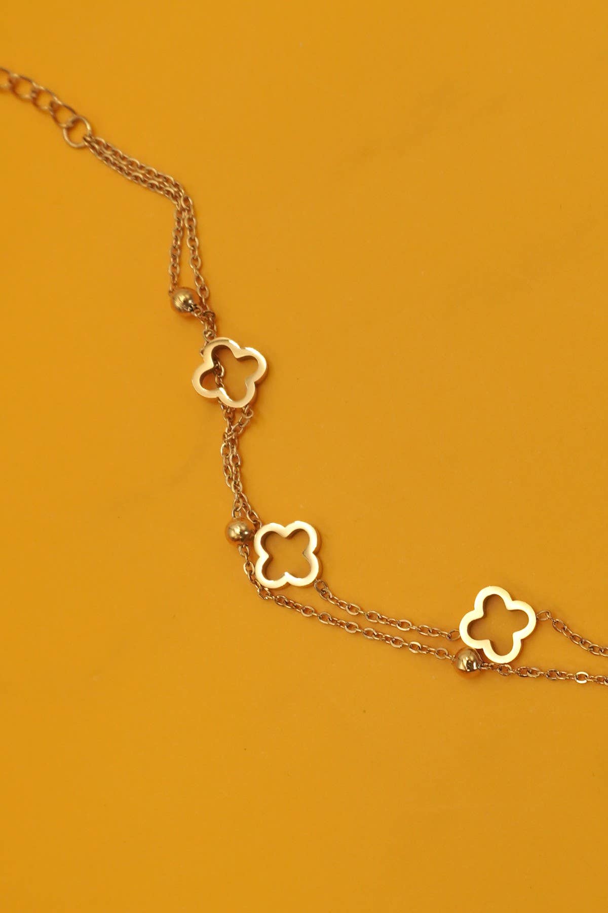 18K STAINLESS STEEL TARNISH FREE CLOVER BRACELET | 40B5174