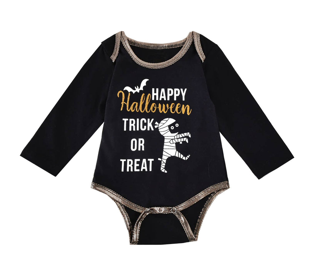 Black Halloween Mummy 3pcs Baby Outfit