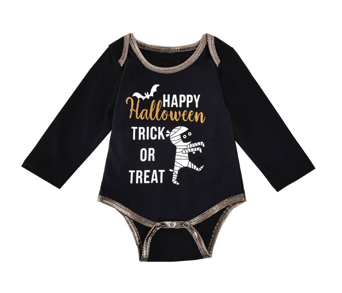 Black Halloween Mummy 3pcs Baby Outfit