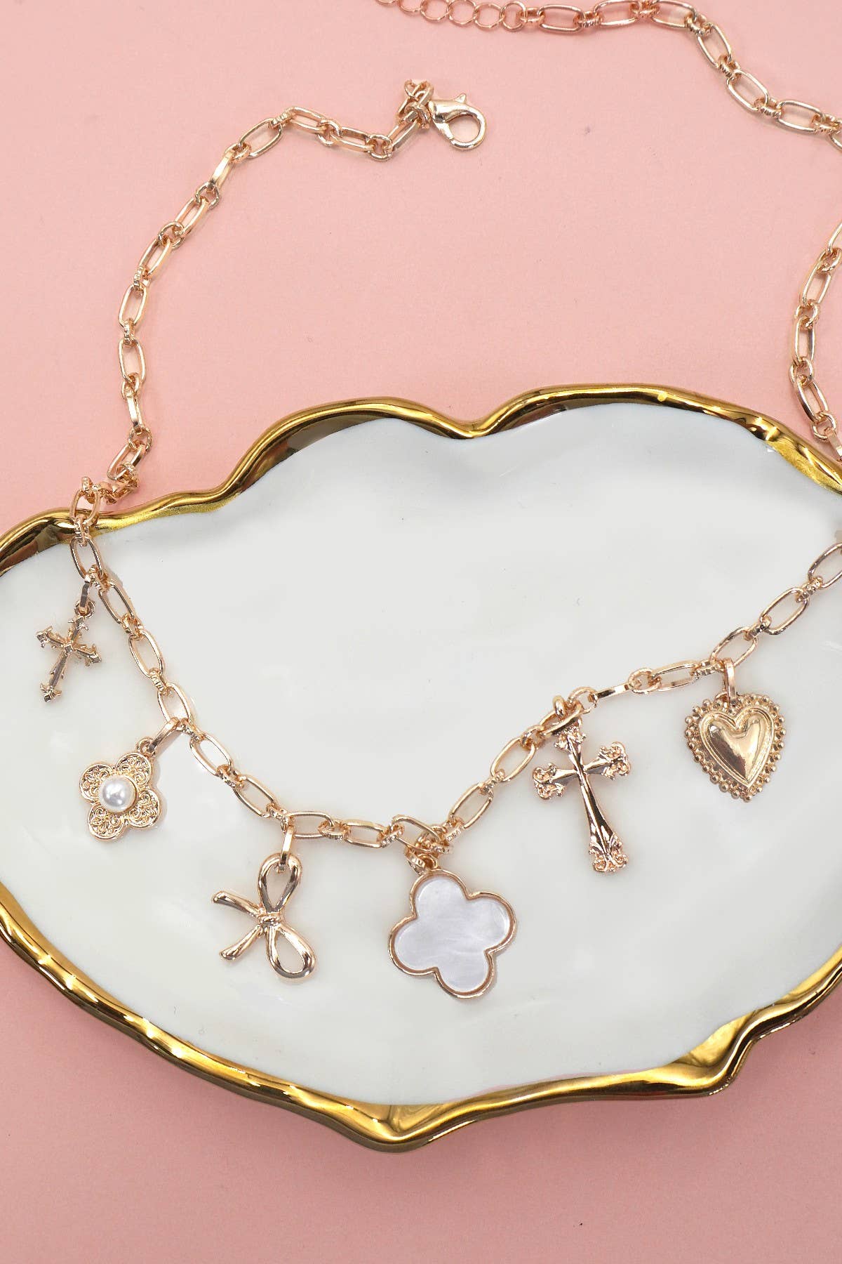 CHARM NECKLACE-CLOVER BOW CROSS HEART FLOWER | 80N91988