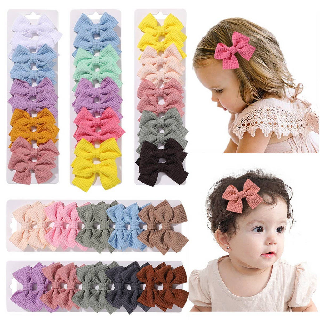 1.6" Handmade Fabric Bow Clips for Girls_CWAHA6756