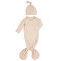 Ali+Oli Bamboo Layette Knotted Gown and Beanie for Newborns