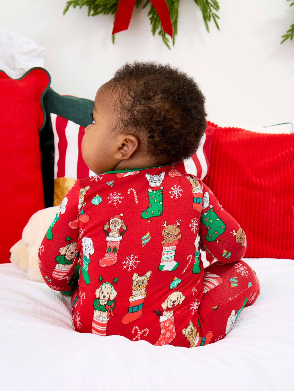 SoftSnooze™ Baby Bamboo Viscose Christmas Stocking Puppers Convertible One Piece Footie Pajama