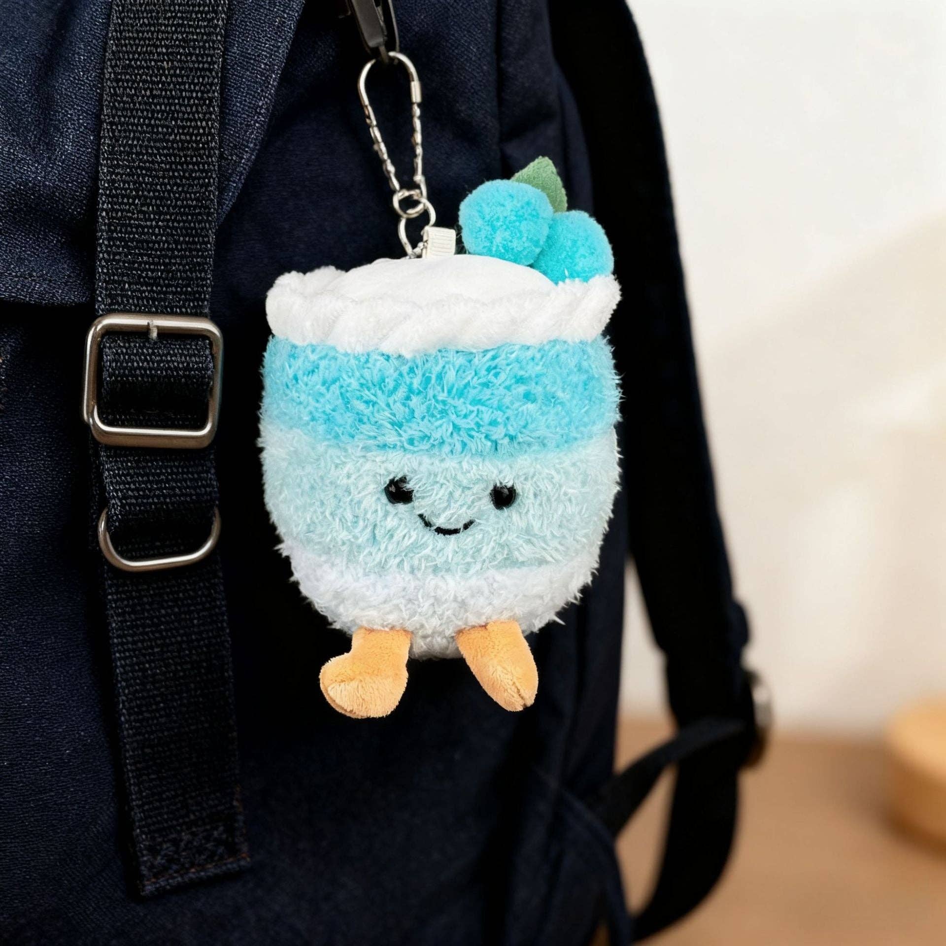 Jellycat Style Cute Food Plush Keychain Fruit Cake Charm