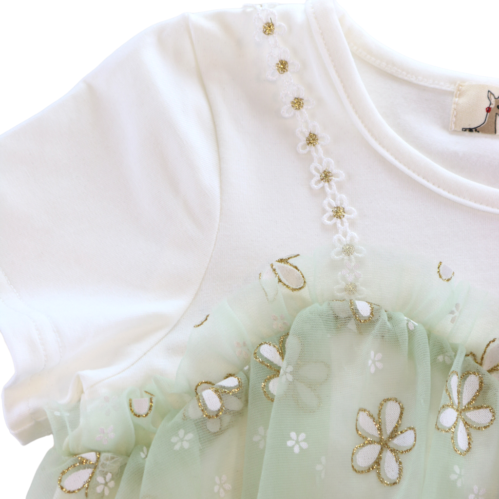 S15 13068 2-In-1 Glitter Floral Mesh Top (2 Colors)
